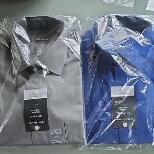 2 Van Heusen Men’s Dress Shirt - Gray and Blue